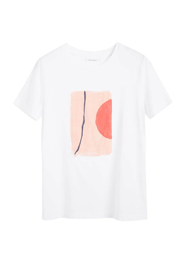 White Abstract V Caroline Popham T-Shirt image 2