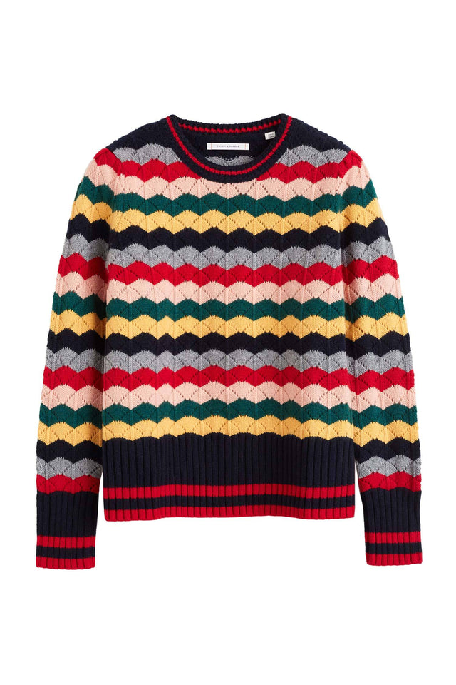 Multi-Colour Chevron Wool Sweater image 2