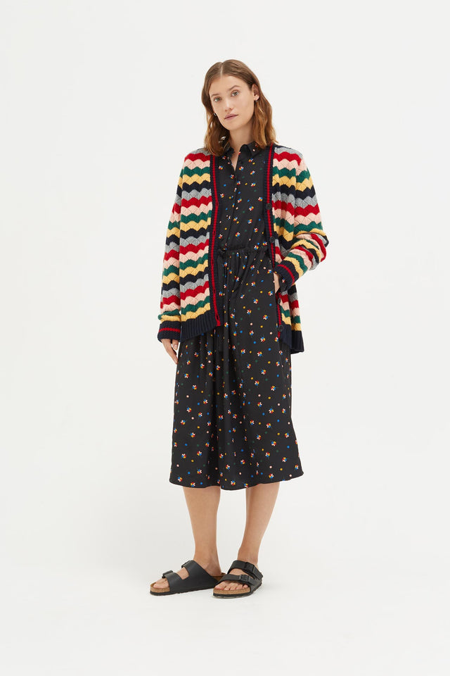 Multi-Colour Chevron Wool Cardigan image 3