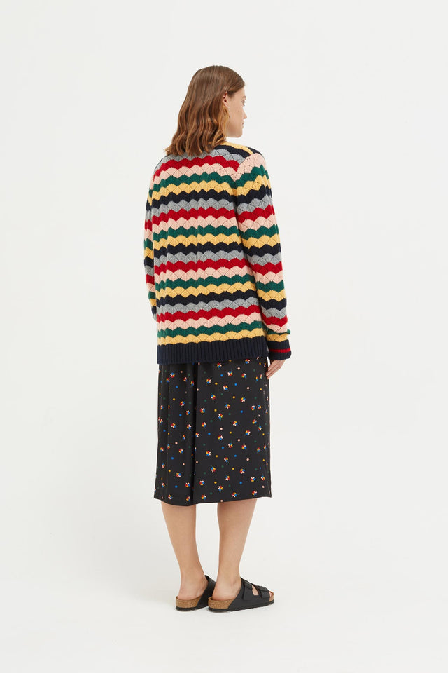 Multi-Colour Chevron Wool Cardigan image 5