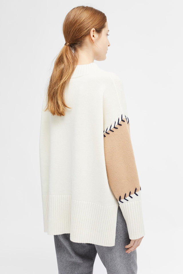 Cream Chevron Stitch Comfort Sweater image 5