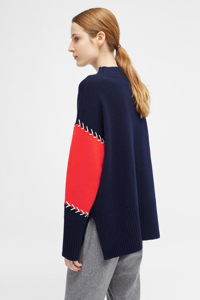 Navy Chevron Stitch Comfort Sweater image 6