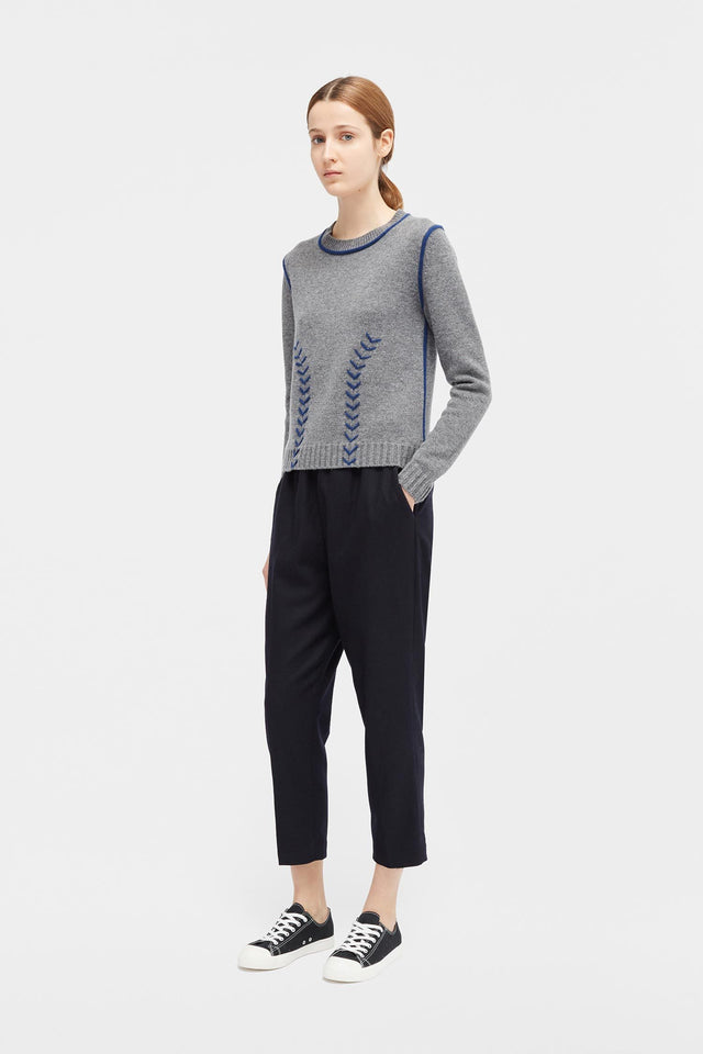 Grey Chevron Stitch Sweater image 3