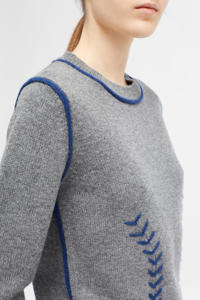 Grey Chevron Stitch Sweater image 4