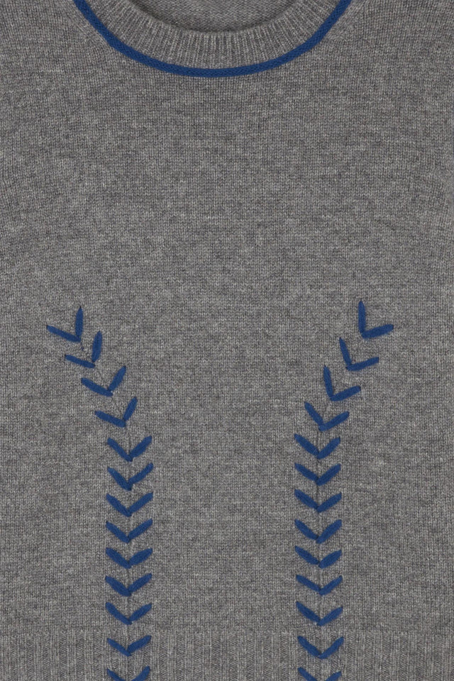 Grey Chevron Stitch Sweater image 6