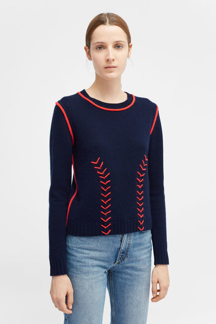 Navy Chevron Stitch Sweater