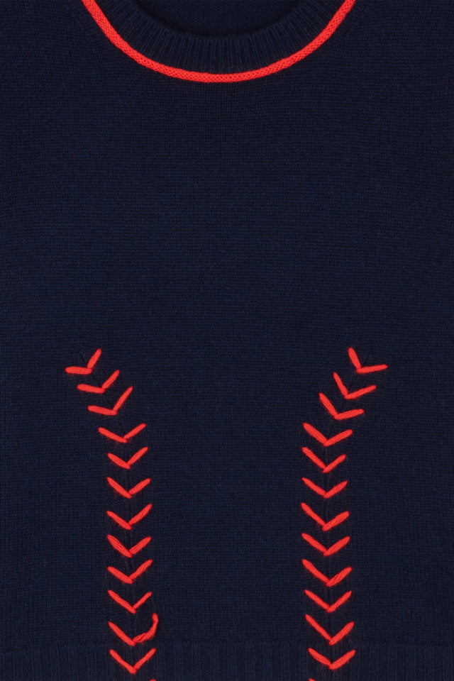Navy Chevron Stitch Sweater image 6