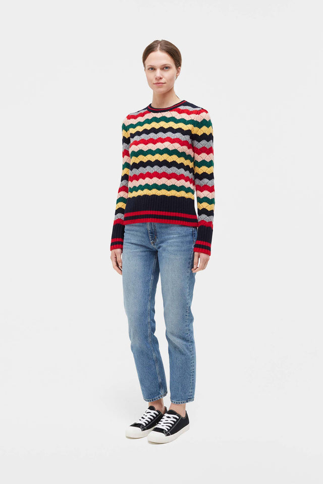 Multi-Colour Chevron Wool Sweater image 3