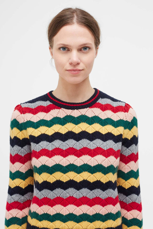 Multi-Colour Chevron Wool Sweater image 1