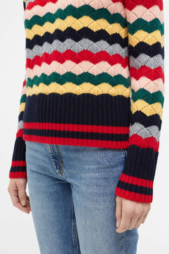 Multi-Colour Chevron Wool Sweater image 4