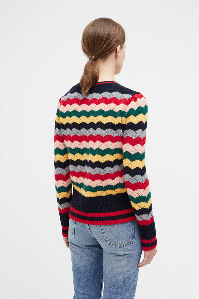 Multi-Colour Chevron Wool Sweater image 5