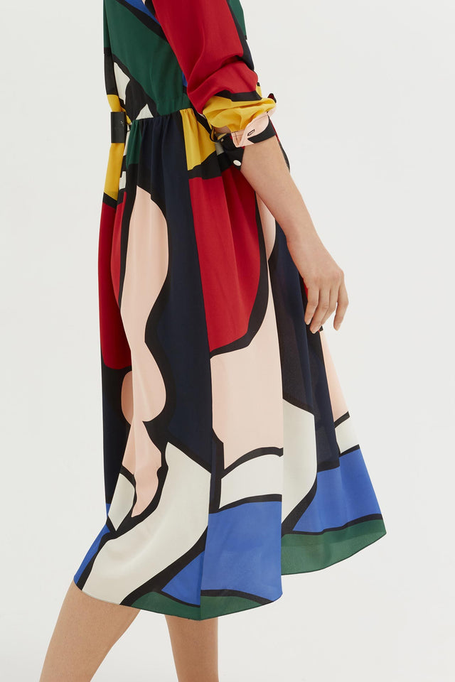 Multi-Colour Circus Silk Shirt Dress image 5