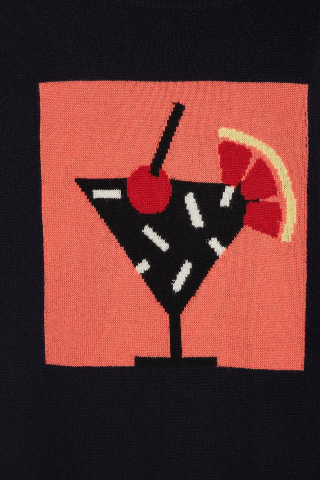 Navy Cocktail Framed Cashmere Sweater image 3