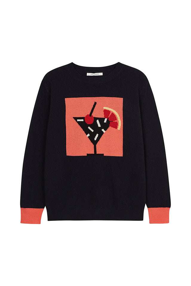 Navy Cocktail Framed Cashmere Sweater image 2