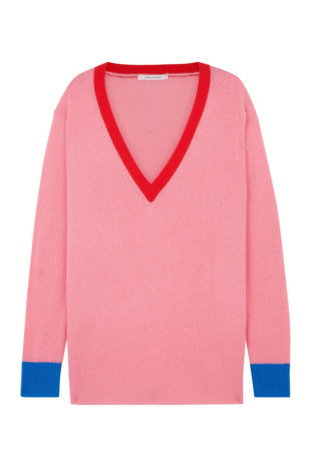 Pink Colour Block Sweater image 2