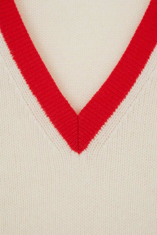 Cream Colour Block Sweater image 6