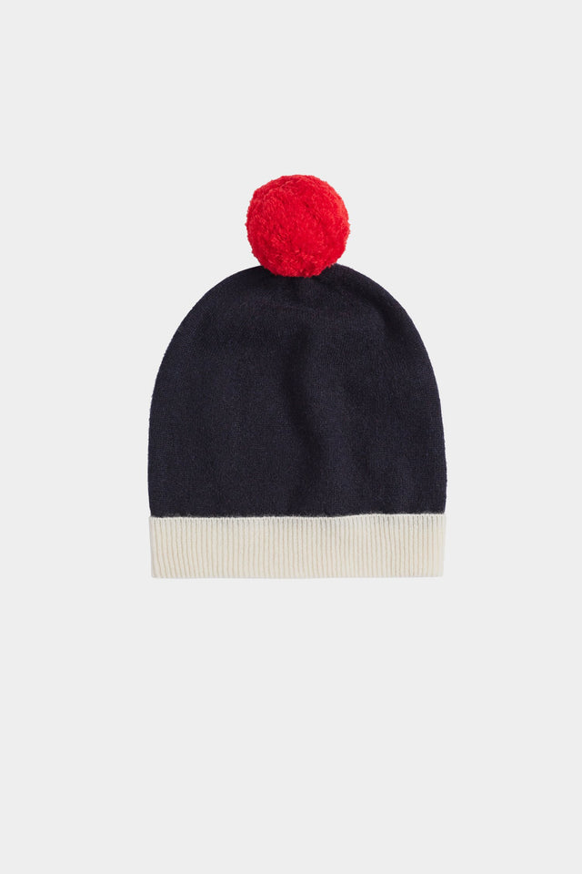 Navy Pom Pom Beanie image 2