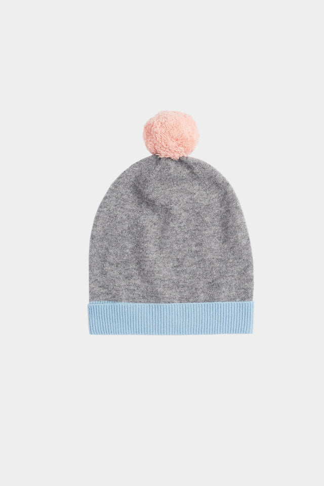 Grey Pom Pom Beanie image 2