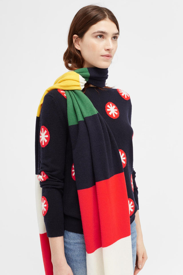 Navy Colour Block Scarf image 2