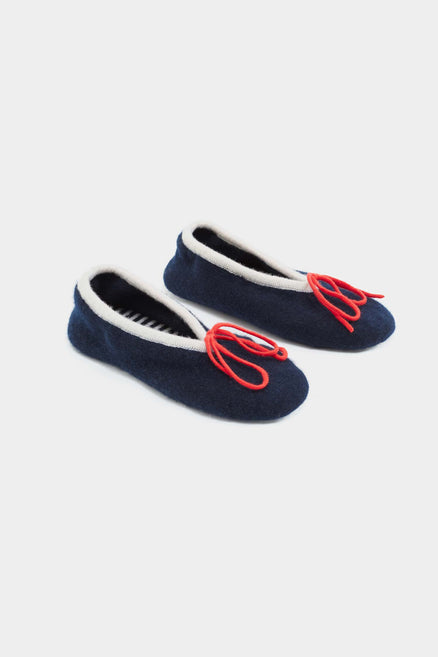 Navy Colour Block Slippers