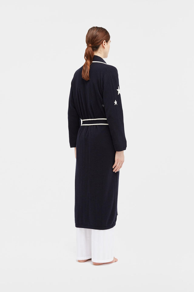 Navy Cashmere Star Dressing Gown image 5