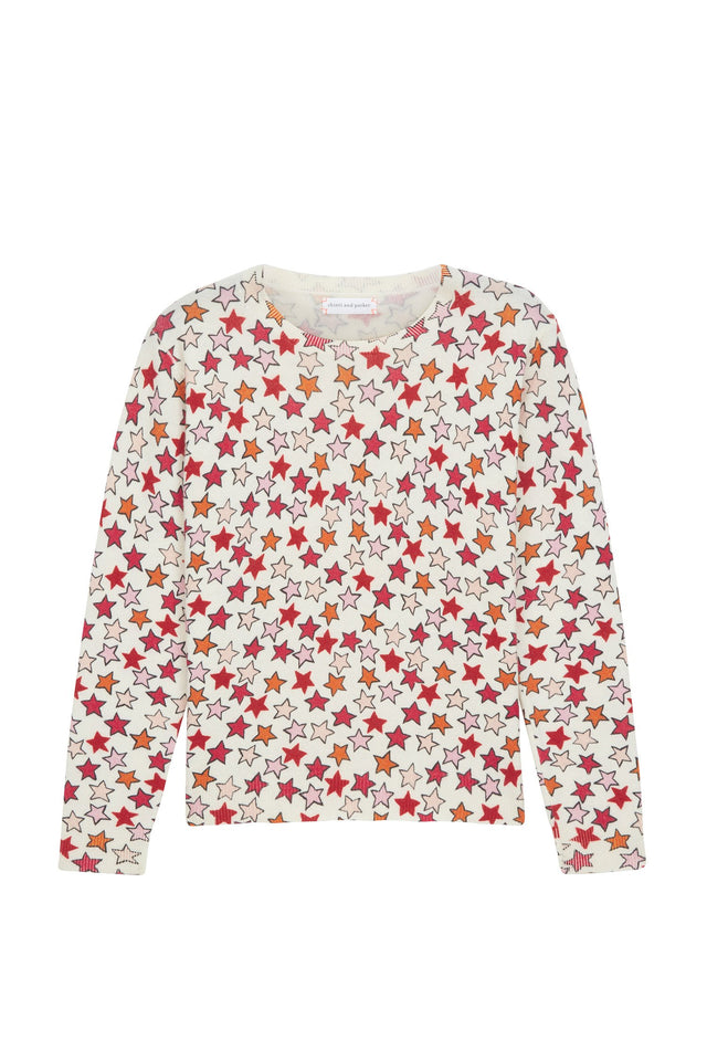 Cream Acid Star Cashmere Sweater image 2