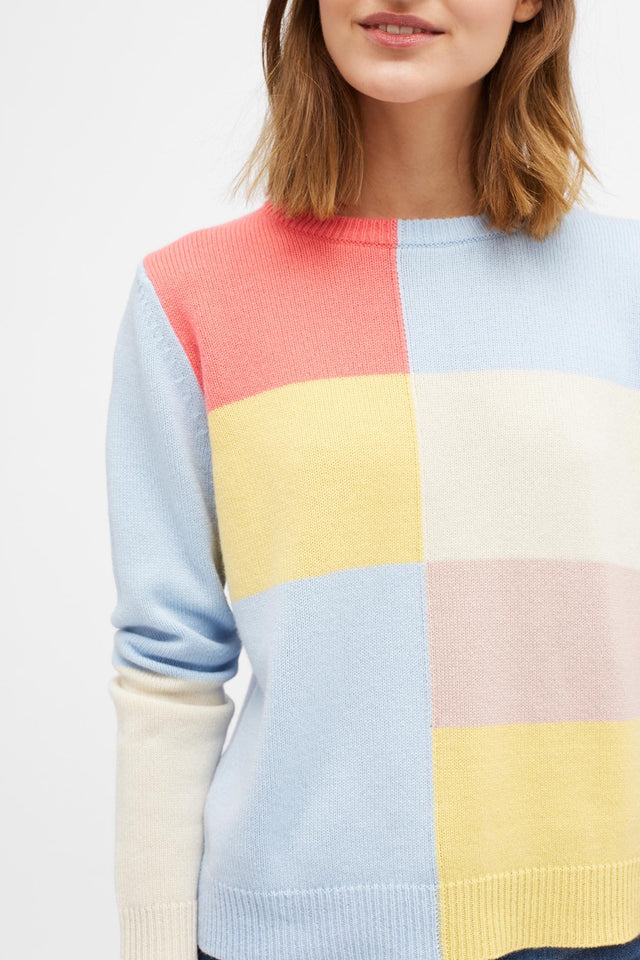 Cream Mondrian Cashmere Sweater image 1