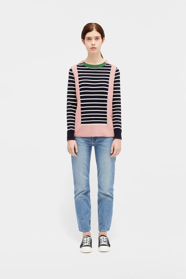 Navy Crochet Frida Breton Sweater image 3