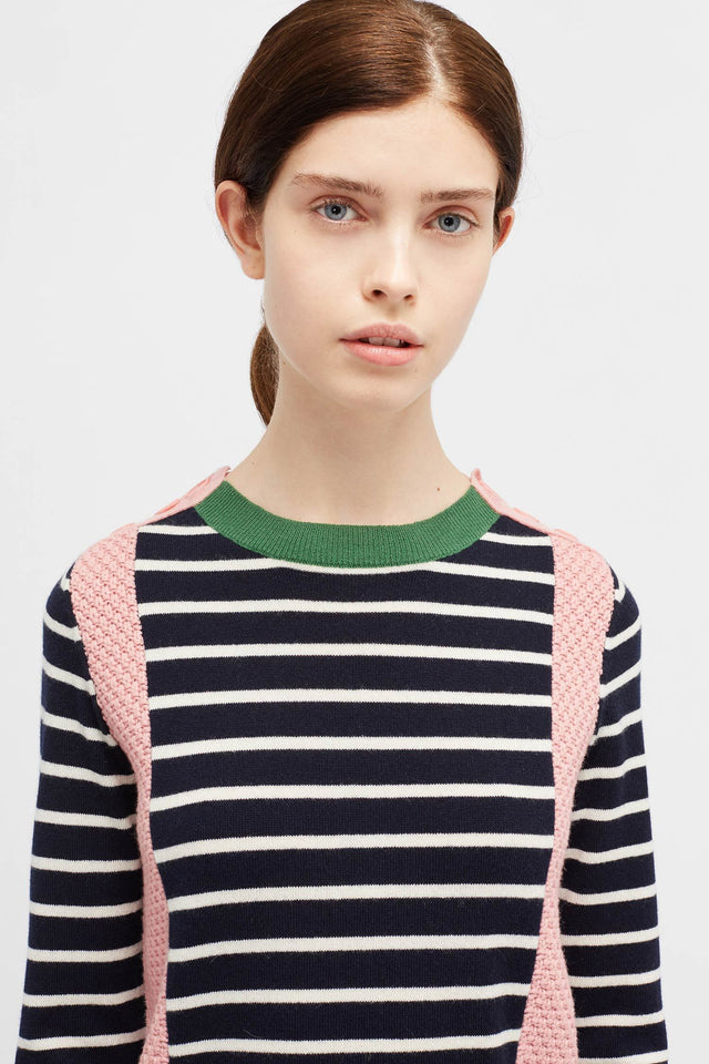 Navy Crochet Frida Breton Sweater image 4