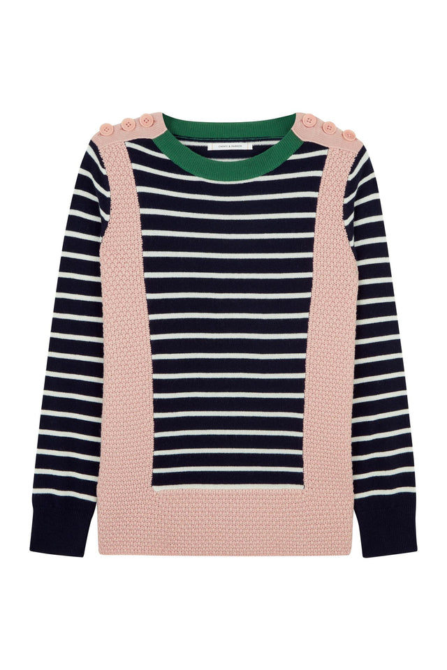 Navy Crochet Frida Breton Sweater image 2