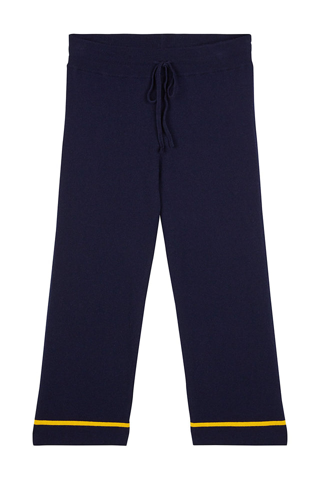 Navy Stripe Trim Cashmere Lounge Pants image 2