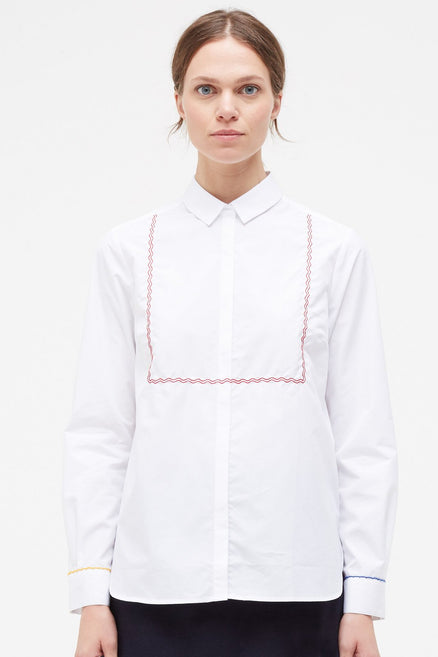 White Pom Pom Cotton Shirt