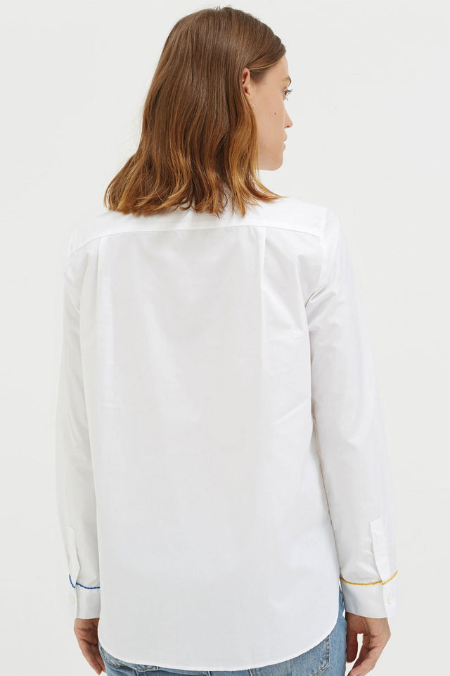 White Pom Pom Cotton Shirt image 4