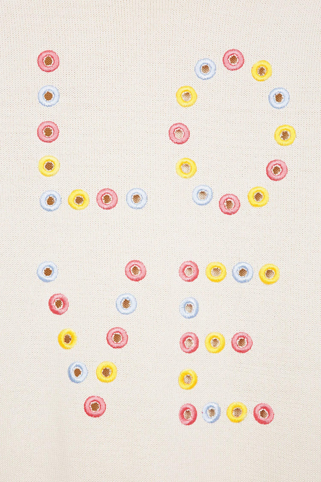 Cream Cutout Cotton Love Sweater image 5