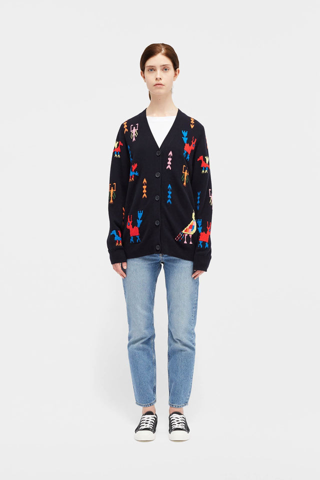 Navy Aztec Tattoo Cardigan image 3