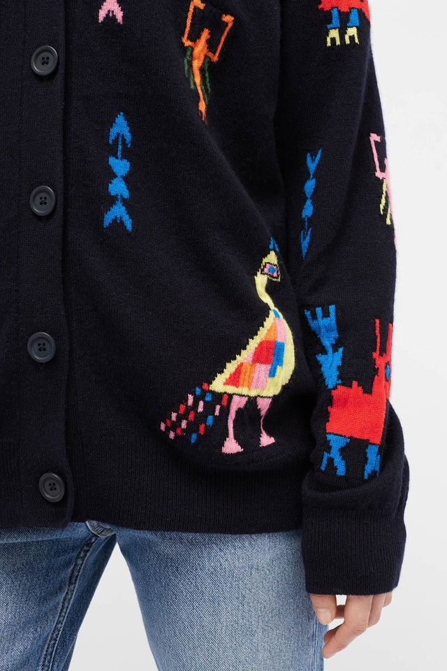 Navy Aztec Tattoo Cardigan image 4