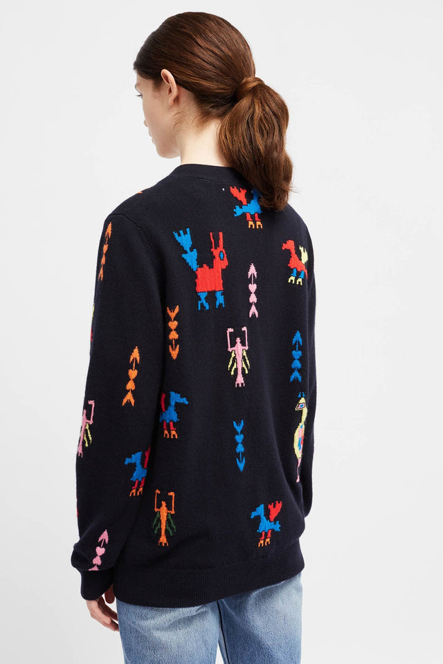 Navy Aztec Tattoo Cardigan image 5