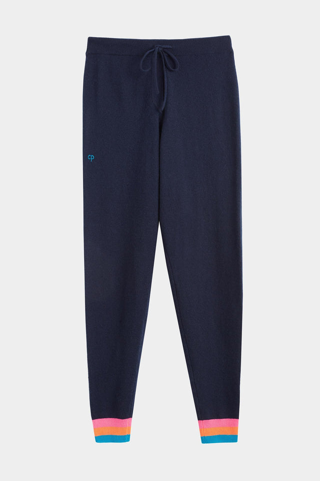 Navy Stripe Cashmere Track Pants image 2