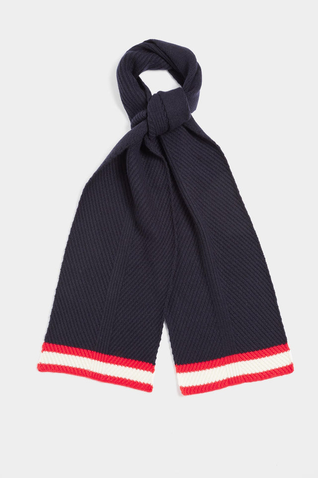 Navy Engineered Ribbed Scarf image 1