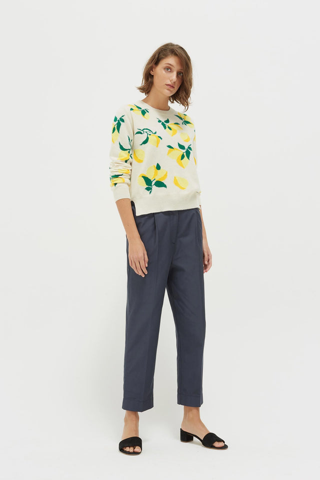 Cream Allover Lemon Cashmere Sweater image 3