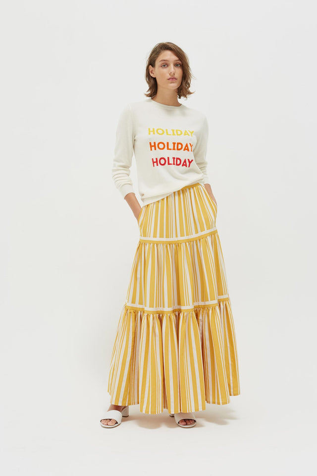 Cream Holiday Wool-Cashmere Sweater image 3