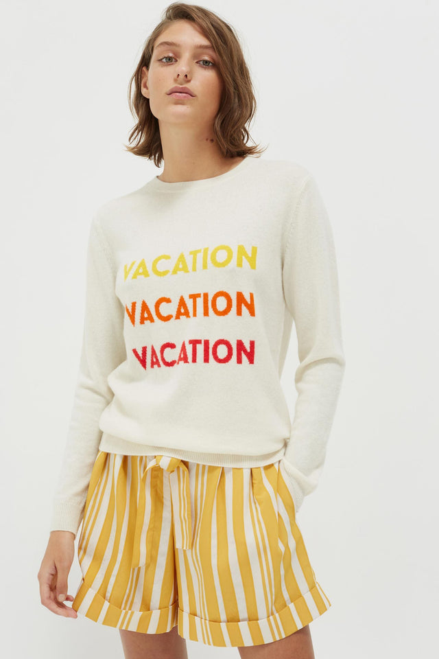 Cream Vacation Wool-Cashmere Sweater image 1