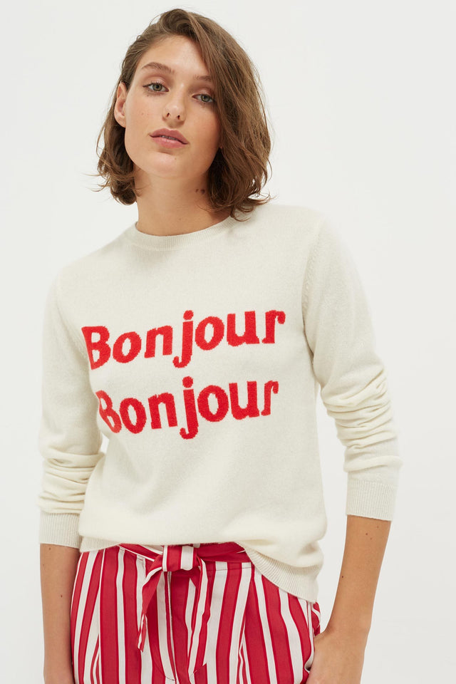 Cream Bonjour Bonjour Cashmere-Wool Sweater image 1