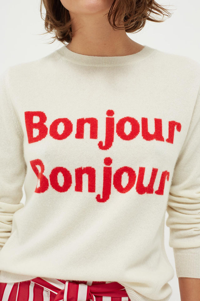 Cream Bonjour Bonjour Cashmere-Wool Sweater image 4