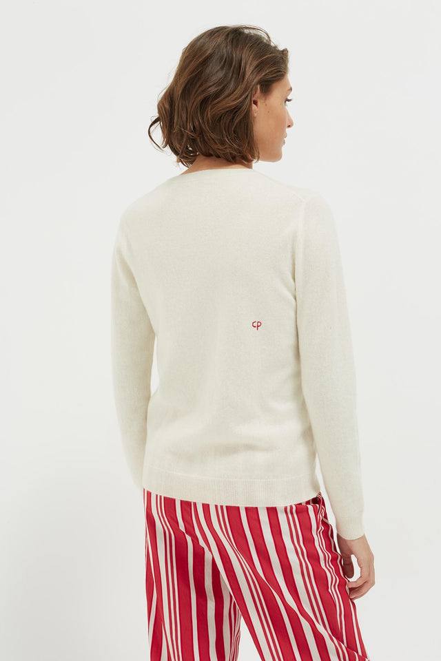 Cream Bonjour Bonjour Cashmere-Wool Sweater image 5