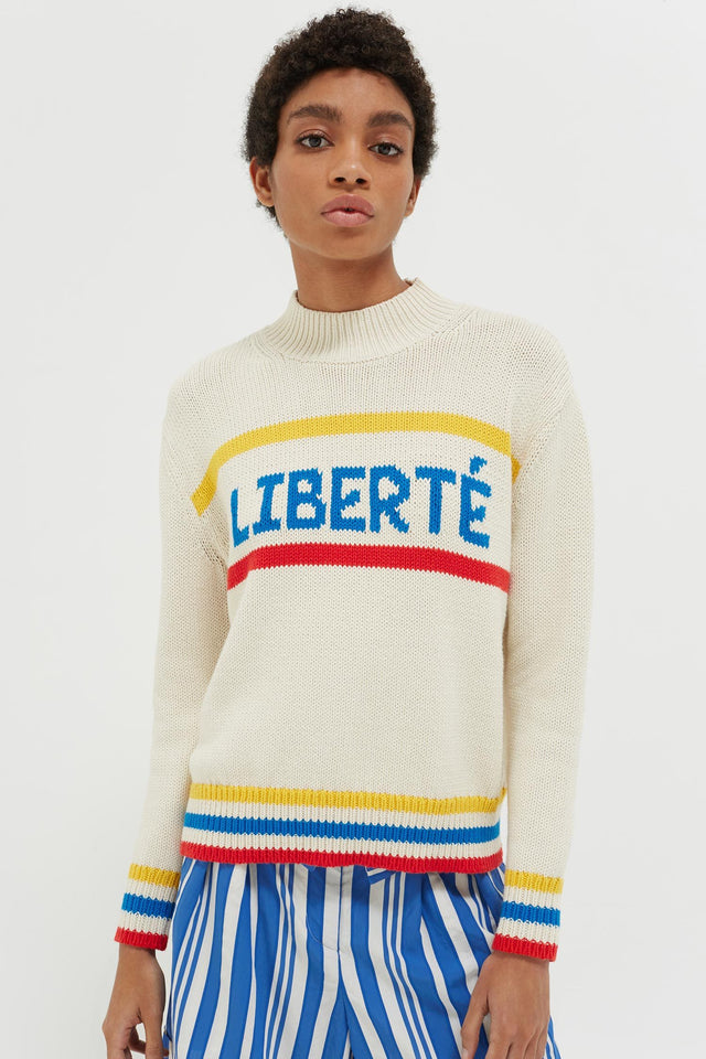 Cream Liberté Chunky Polo Neck Sweater image 3