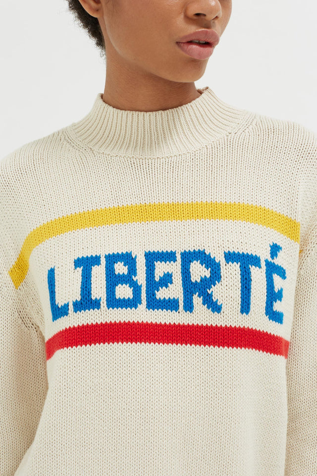 Cream Liberté Chunky Polo Neck Sweater image 5