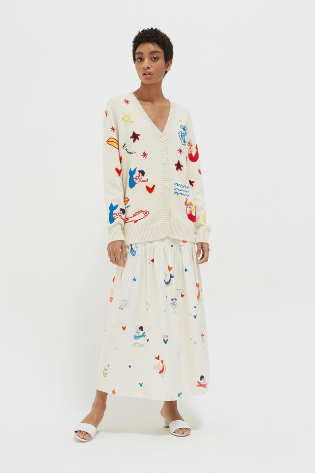 Cream Mermaid Chunky Knit Cardigan image 4