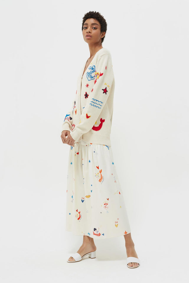 Cream Mermaid Chunky Knit Cardigan image 7