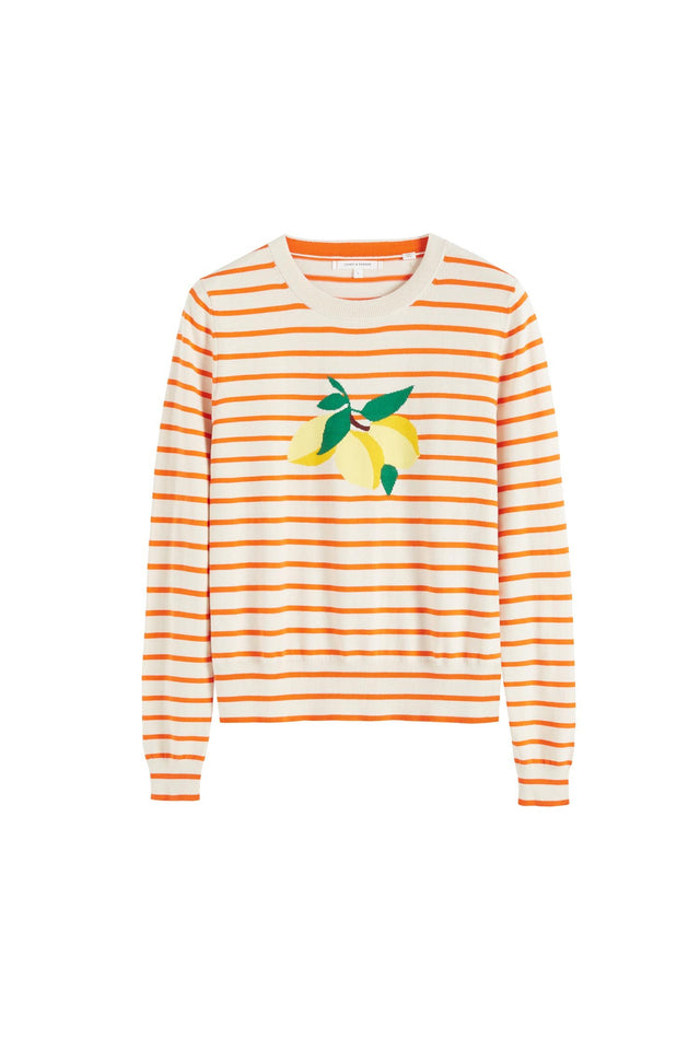 Orange Stripe Lemon Sweater image 2